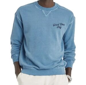 Men’s Good Times Only Pullover Sweatshirt Goodfellow Size M relaxed fit Blue